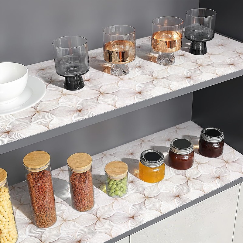 Quttisay Shelf Liner for Kitchen Cabinets,Non Adhesive Cabinet Liner,Non-Slip Drawer