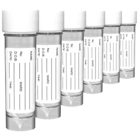 RE-GEN 6x 30ml Clear Plastic Liquid Container Pots, Screw Top Lids - Secure Screw Top Lids, Clear Identification Label Markers