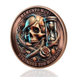CHURYUML Memento Mori Coin - Remember You Must Die Death Challenge Coins, Inspirational Stoic Reminder Pocket Token for Daily Stoic Meditations Cool Stoicism Gifts Motivational Presents