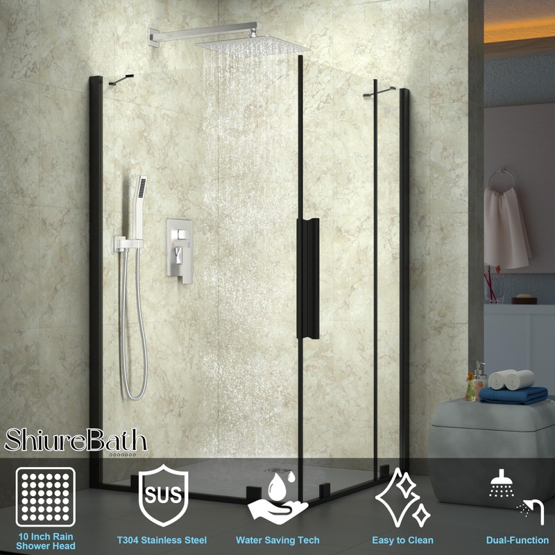 ShiureBath 10 Inch Shower Faucet Set, Rainfall Shower System with