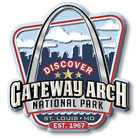 Gateway Arch National Park Magnet by Classic Magnets, 2.9" x 3.1", Collectible 3D Rubber Vintage-Style Souvenirs and Gifts Made in The USA