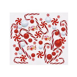 50 Floating Christmas Red and White Candy Canes Peppermints Candy Pearls- 3 Warm White Submersible Fairy Lights Strings Hidable Submersible Batteries- 1 Gallon of Transparent Water Gels for your Vases