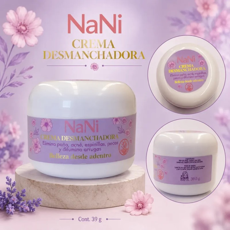 2 Cremas Nani Desmanchadora Facial Día/noche 50ml C/u