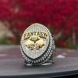 2005-2021 Massive Fantasy Football Championship Trophy Ring | Gold Silver Tone Plated Award 2006, 2007, 2008, 2009, 2010, 2011, 2012, 2013, 2014, 2015, 2016, 2017, 2018, 2019, 2020, (2013)
