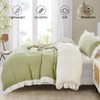 3 Pieces Green White Ruffle Frills Design Bedding Sets for