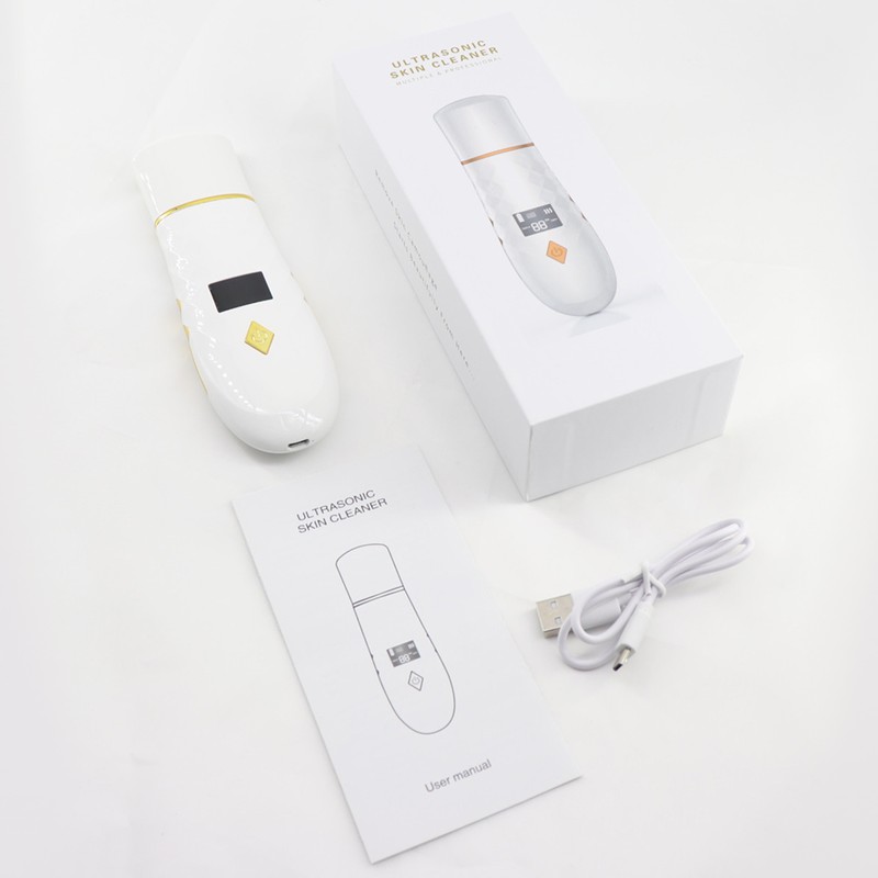 Ultrasonic Shovel Facial Skin Scrubber with Heating Pore Cleanser Face
