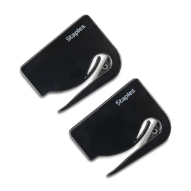 Staples Letter and Mail Opener, Concealed Blade, Black (6 Pack)