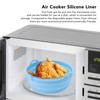 Silicone Air Cooker Pot Round Folded Blue Fryer Liner Tray