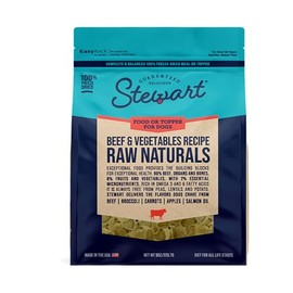 Stewart Raw Naturals Freeze Dried Dog Food, Beef & Vegetables Recipe, 8 Ounce Bag, Complete and Balanced Nutrition