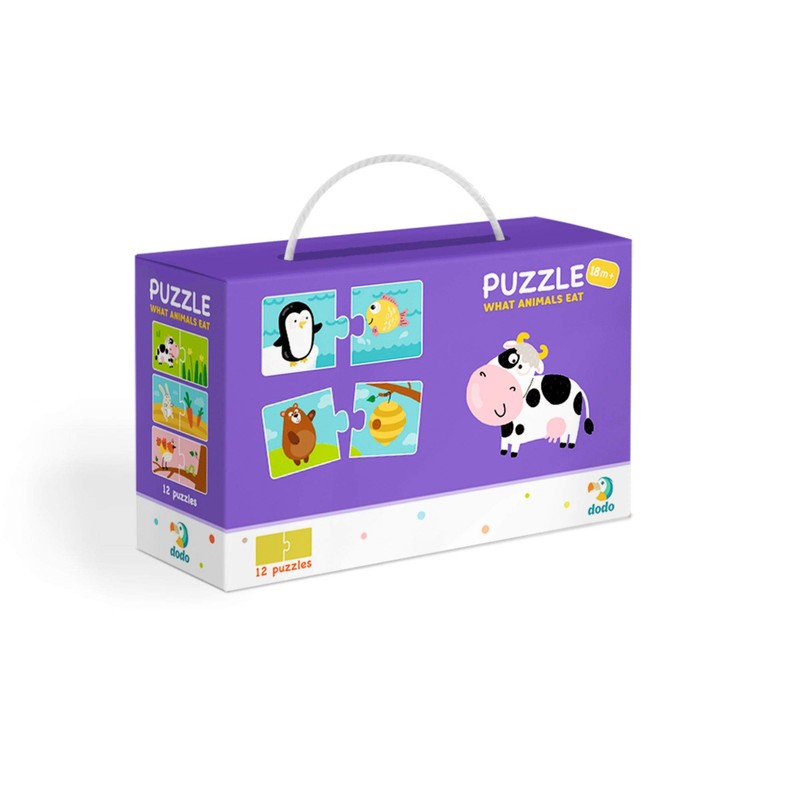 Dodo D300118 Educational Puzzle Duo What Animals Eat 24 Pieces
