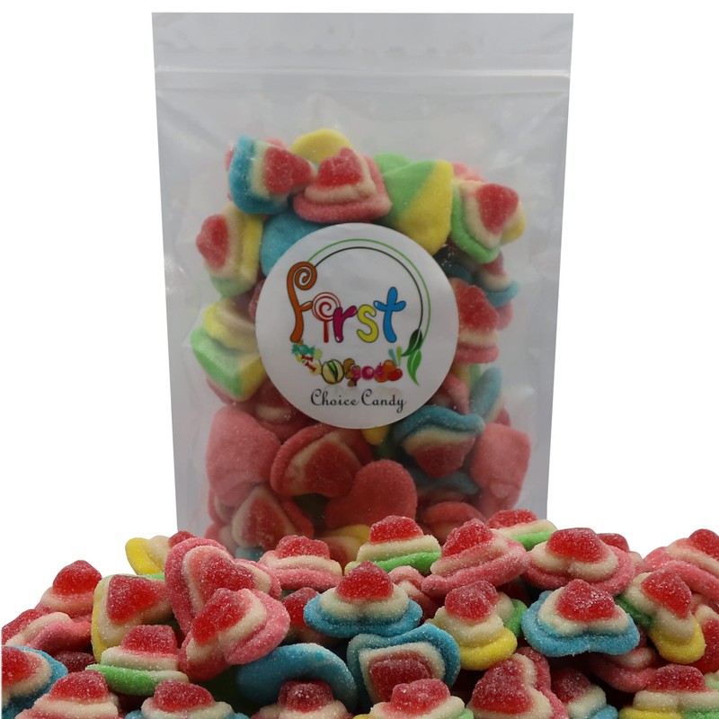 FirstChoiceCandy Sugared Rainbow Love Gummy Triple Hearts (2LB)