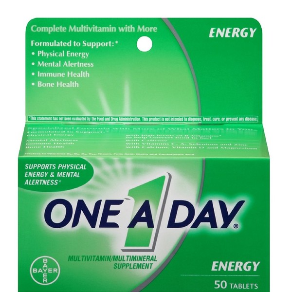 One-A-Day All Day Energy Tablets 50 Tablets (Pack of 2)