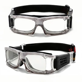 Vyloky Optical Sports Glasses with Prescription, Perfect Fit Safety Glasses, Dioptres: -1.5 to -8.0, Anti-Fog UV Protection, Suitable for Glasses Wearers, Basketball, Running, Cycling (1.57 Grey -4 D)