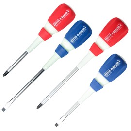 Vessel Neon Glow Screwdriver Set 4pc Phillips Slotted 7" 9" P2 Made in JAPAN