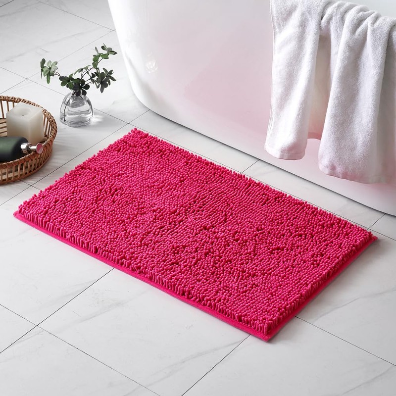 MIULEE Bathroom Mat Bath Mat Non Slip Anti Mould Chenille