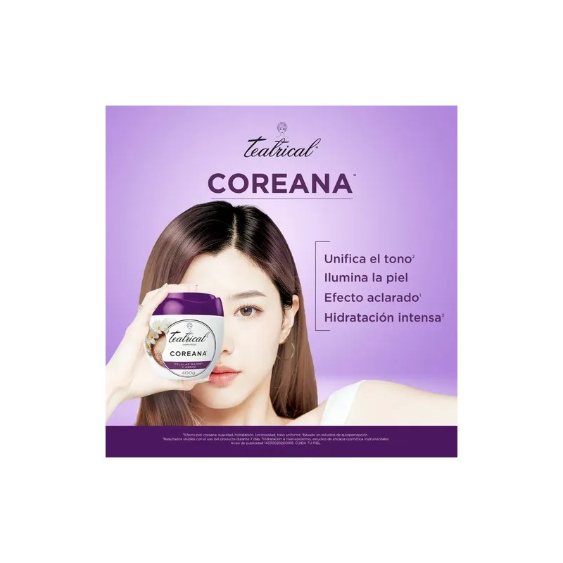 Crema Facial Efecto Piel Coreana 200g Teatrical