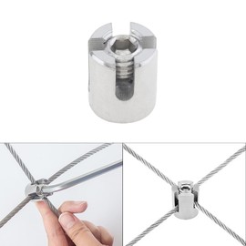 Cross Cable Clamps 4Pcs, M12x5mm Cross Wire Rope Clip, 316 Stainless Steel Cable Clips for Wall Wire Trellis System 1/8", 5/32", 3/16"