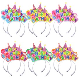 Yunsailing 12 Pcs Happy Birthday Headbands Bulk Birthday Paper Crowns for Kids Classroom Family Birthday Party Decoration