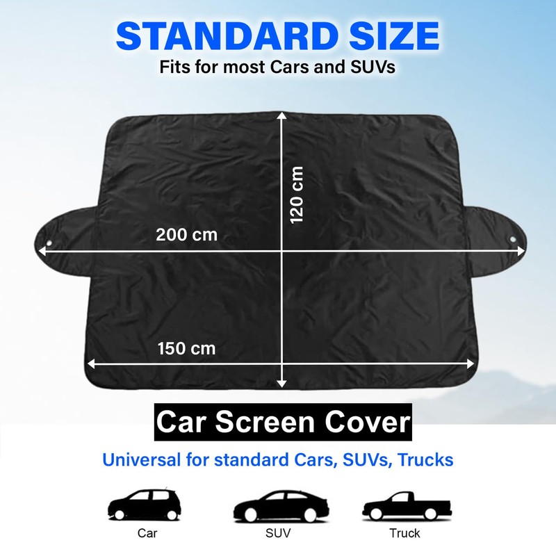 Car Windscreen Cover GENERISE Reversible All Seasons Car Screen Cover