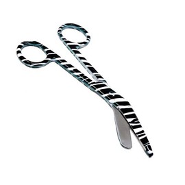 Black & White Full Zebra Pattern Color Lister Bandage Scissors 5.5" (14cm), Stainless Steel