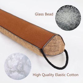 SINGINGLORY Door Draft Stopper for Bottom of Door,Weighted Door Draft Stopper,30 to 36 inches,Reduce Cold Air, Light,Soundproof Door Sweep,Machine Washable (Brown, 32Inches)