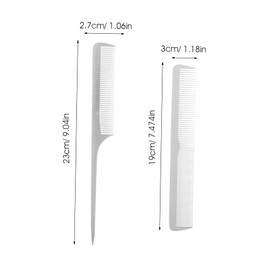 OATIPHO 2pcs Stainless Steel Hair Tail Combs for Hair Styling Static Haircut Tools for Men Women Durable Washable Barber Combs for Salon Home Use