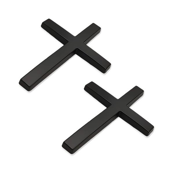 ZNDAW - 2 pegatinas de metal con emblema de cruz