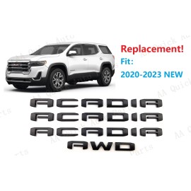GMC 4PCS Matte Black Door Rear Tailgate Acadia AWD Letter Emblem 2020-2023 Acadia