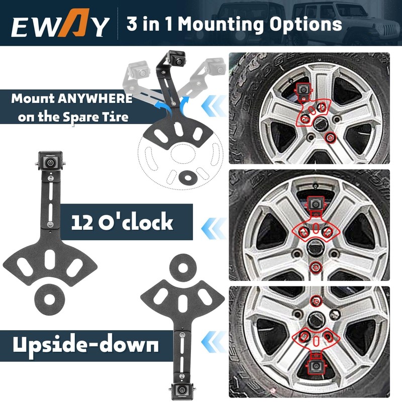 EWAY Light 2.0 Spare Tire Reverse Backup Camera for Jeep