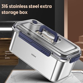 Karlak Food Storage Containers with Lids Aight Food Grade 316 Stainless Steel Large acity Leakproof Kitchen Storage Container with Date Indicator Sealing Ring den Handle Oven Micro