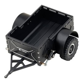 TCRC Heavy Duty RC Mini Box Trailer for 1/16 1/18 1/24 RC Crawler Car Upgrades,Black