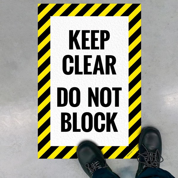 Keep Clear Do Not Block, 12x18 Inches, Floor Decal Anti-Slip