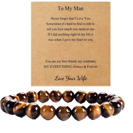Stocking Stuffers Holiday Outfits for Women 2024 To My Son/Dad/Men Tiger Eye Bracelet Tourmaline Bracelet Black Obsidian Bracelet Natural Stone Beaded Bracelet Healing Bracelet Jewelery Gifts for Boyfriend Husband