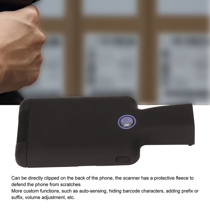 Back Clip Bluetooth Barcode Scanner 1D 2D QR 2.4G Wireless