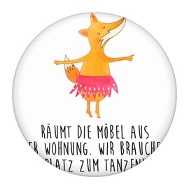 Mr. & Mrs. Panda 50mm Button Fuchs Ballerina - Geschenk, Fuchs Spruch, Ballett, Geburtstag, Button-Pin 50 mm, Button Abzeichen 50 mm, Festivalbutton