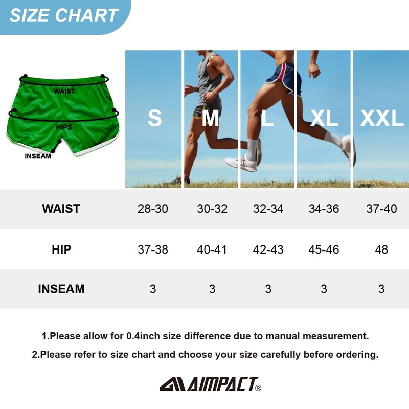 AIMPACT Men's Sports Running Shorts Mesh Quick Dry Shorts, Green