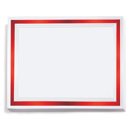 PaperDirect White with Red Pristine Specialty Certificates, 50 Pack