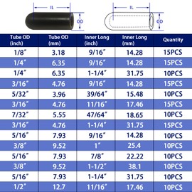 Vacuum Caps Rubber Plug Kit, 165 PCS 14 Size Assorted Vacuum Plugs Hose End Caps Assortment Kit for Carburetor, Manifold, Automotive 3/16'' 5/16" 7/32" 1/4" 5/32'' 3/8'' 1/8'' 1/2"