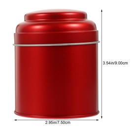 Cabilock Set of 2 Tea Canisters Made of Iron, Airtight Sealed, Double Lid, Elegant Design, Versatile for Tea, Coffee, Spices, 9 x 15 x 7.5 cm, Red