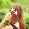 UUYYEO 4 Pcs Sea Star Hair Clips Sea Shell Hair
