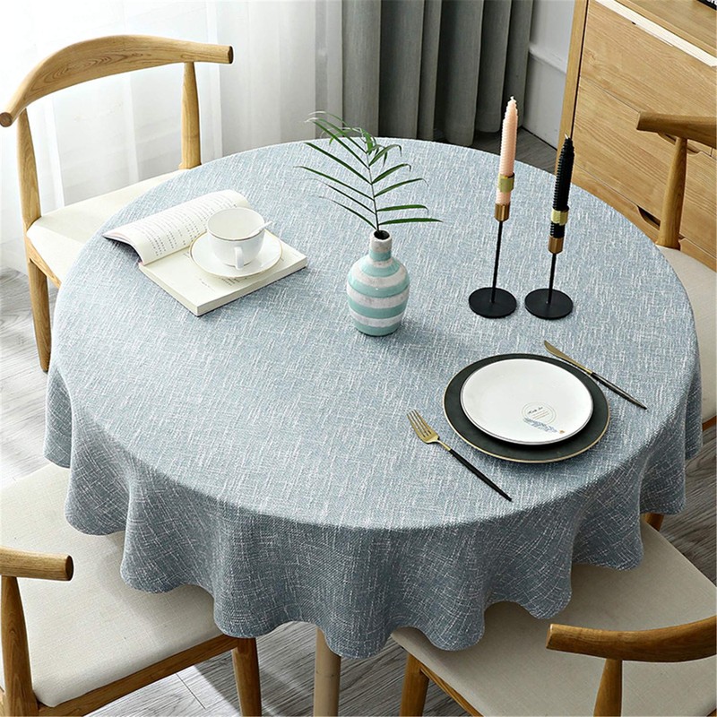 Heavy Round Tablecloth, Decorative Plain Tablecloth, Cotton Linen Tablecloth for