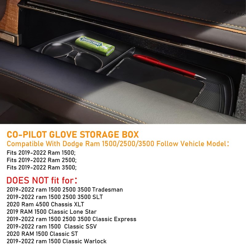 Moonlinks Compatible with Dodge Ram 1500 2500 3500 Glove Box