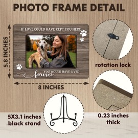 RPLCSPC Bereavement Gifts, Dog Cat Memorial Picture Frame, If Love Could Have Kept You Here Photo Frame for 4x6 Photo, Sympathy Gifts for Loss of Loved One, Wooden Picture Frames for Desk Decor-A09