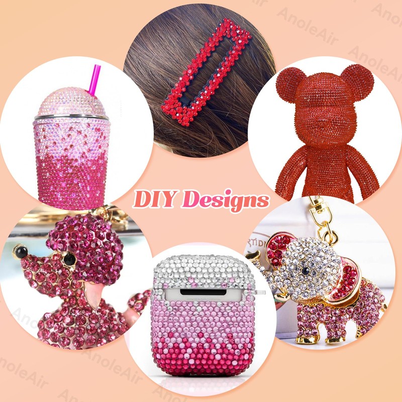 15000Pcs Red Color Rhinestones for Bedazzling, Jelly Bedazzling Resin Gems