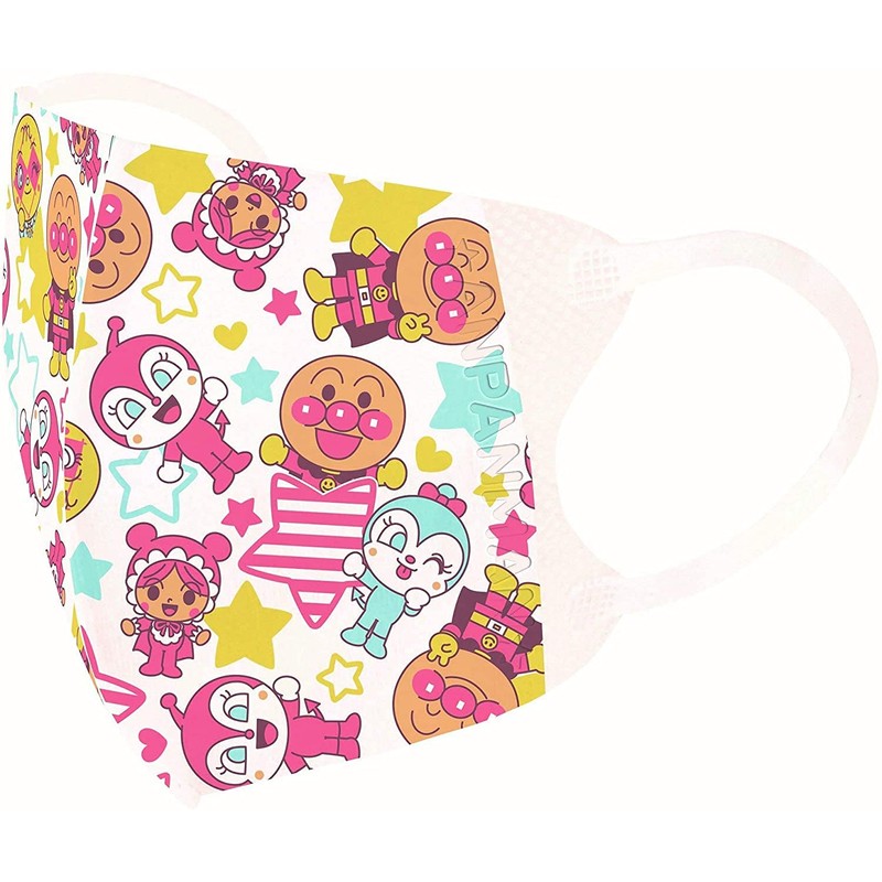 Bandai Anpanman 3D Mask, Everybody with Stars Pattern, Set of