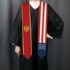 72 Inch Montenegro Flag and USA Flag Graduation Sash Unisex