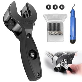 Tagliatubi a Cricchetto 8-29mm, per Tubi PVC, Rame, Multistrato, con 3 Lame di Ricambio & Svasatore, Kit Professionale
