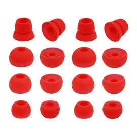 Zotech 8 Pair (16pcs) Replacement Earbud Tips for Beats Powerbeats3 Wireless Stereo Headphones - Small, Medium, Large, and Double Flange (Red)