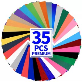 int Heat Transfer Vinyl for T-Shirts, 35 Sheets 12" x 10" Iron on htv plotter