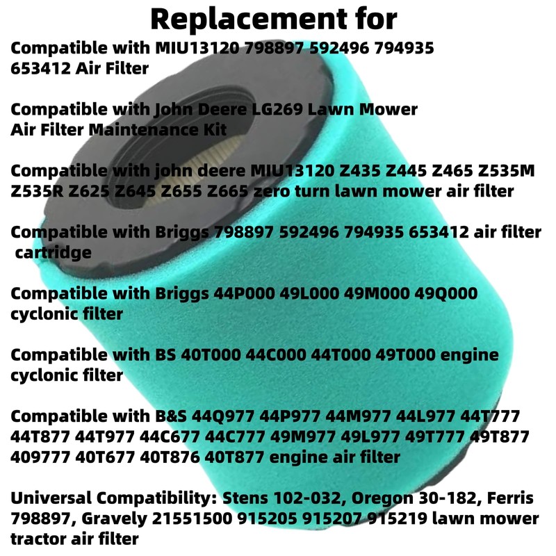 798897 794935 Air Filter 2 Pack for